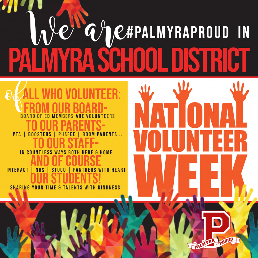 #PalmyraProud of Palmyra School District's Volunteerism
