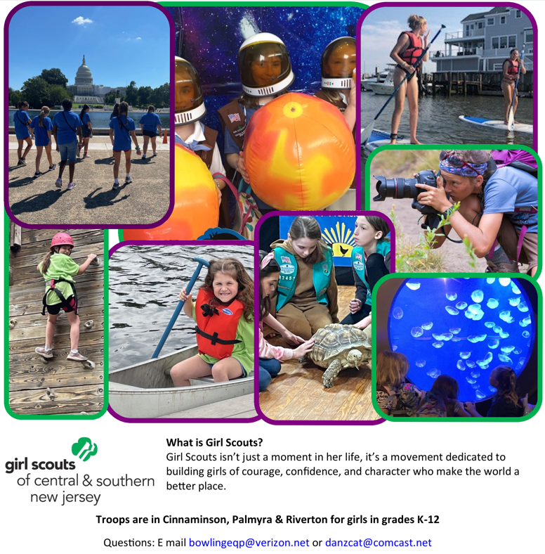 photos of girls hiking, paddle boarding, canoeing, playing with turtles, climbing, exploring with girl scout logo
