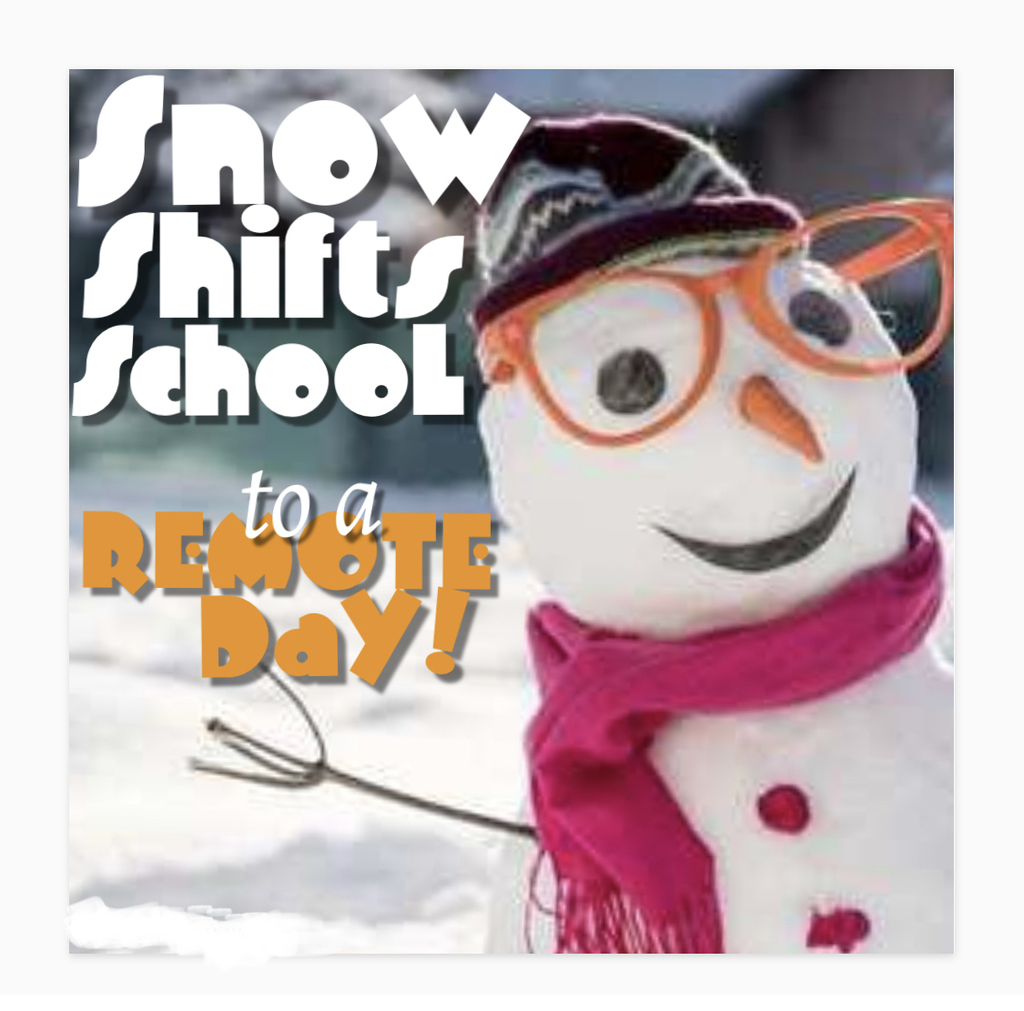 Snowman announcing school at home.