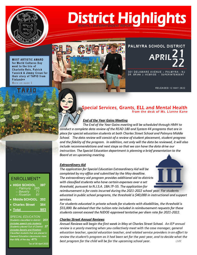 District Highlights for April 2022