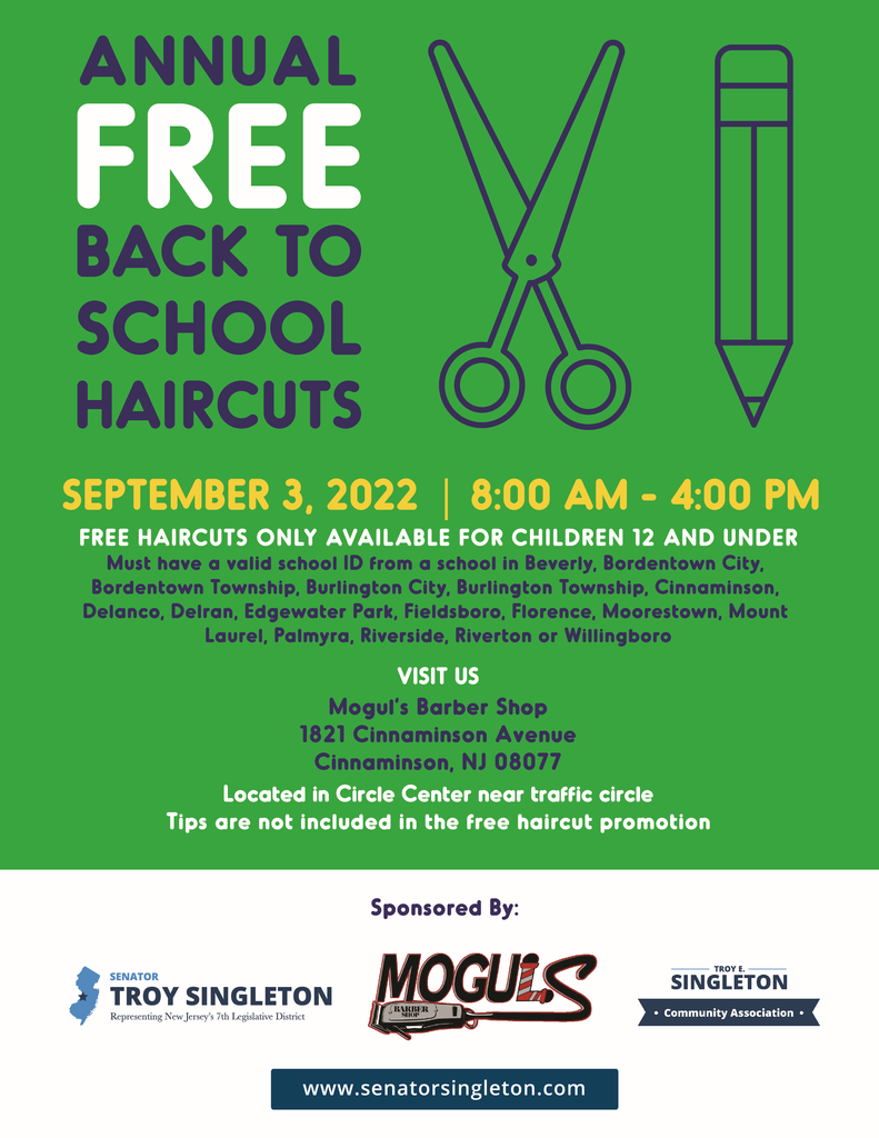 flyer from Senator Singleton for haircut day