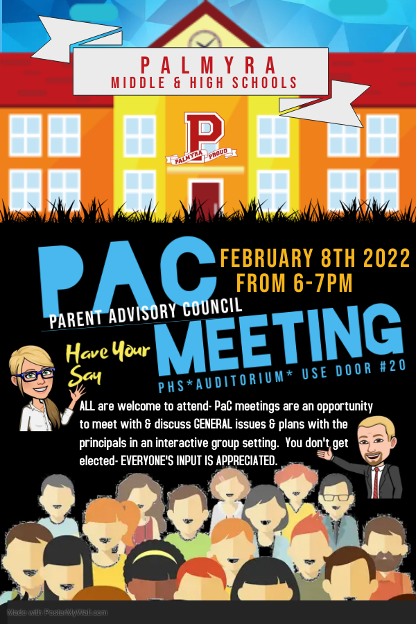 PHS| MS PAC meeting poster for 2/8/23