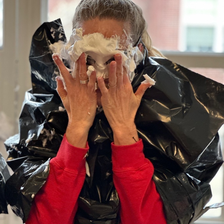 cant see covered in shaving cream