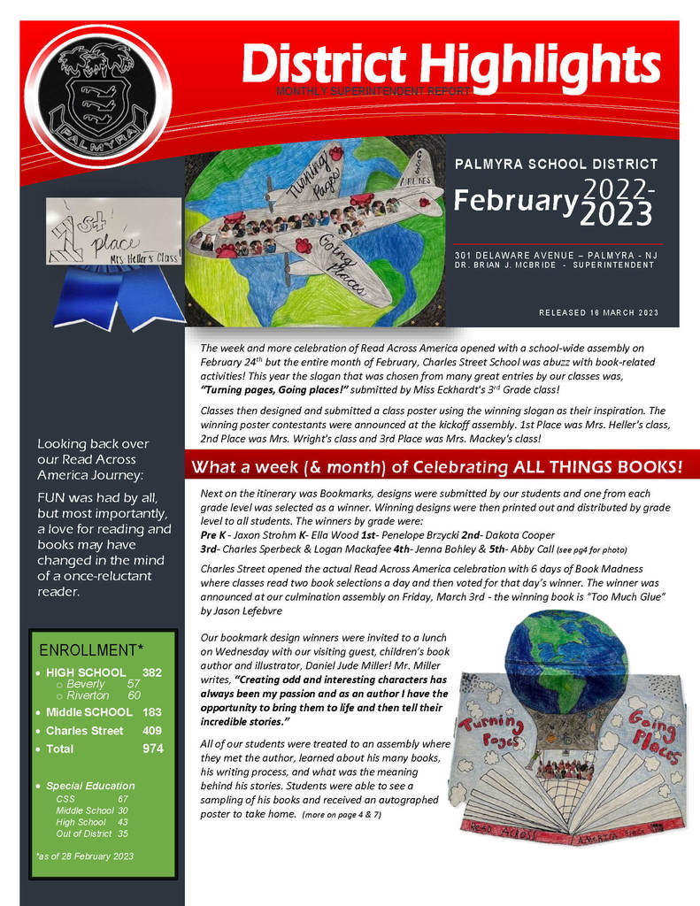 February newsletter with read across america featured