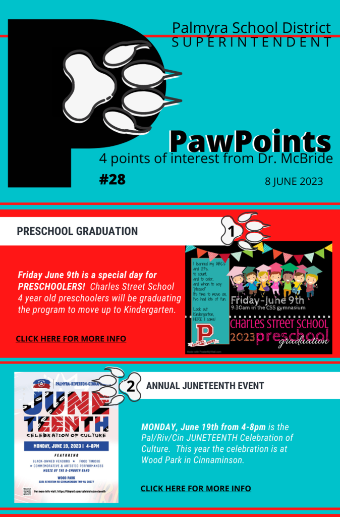 PawPoints 28 preschool and juneteenth