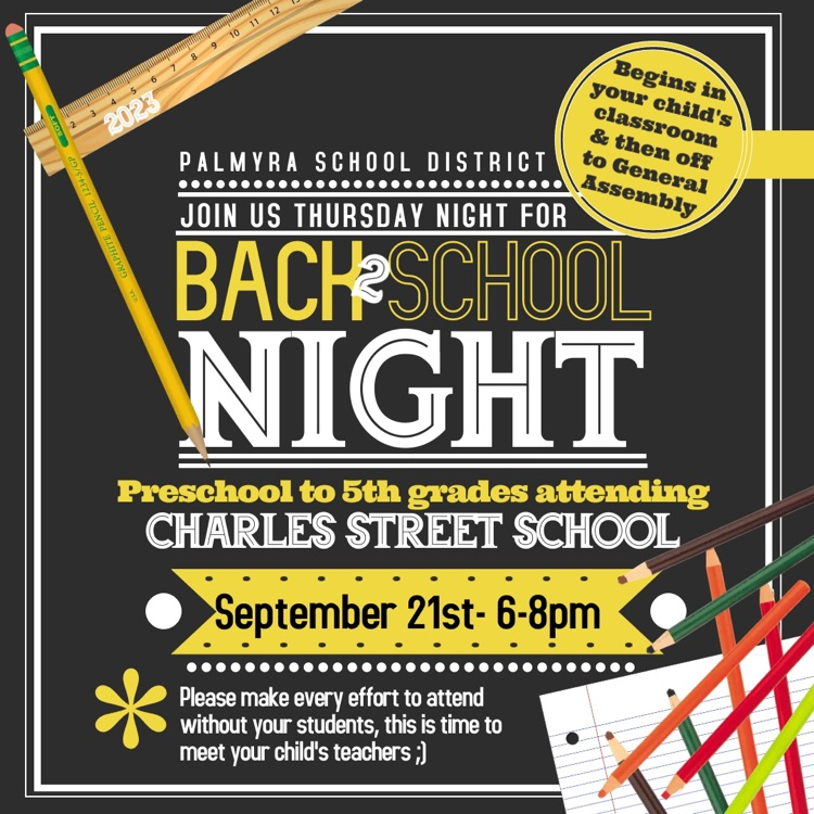 black & yellow graphics for elementary back to school night  